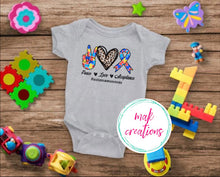 Load image into Gallery viewer, Peace Love Acceptance Autism Awareness (AVAILABLE IN ALL SIZES)
