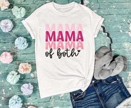 Mama of Both Stacked Pink (ADULT)