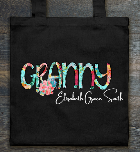 Personalized Granny Floral Tote (ADULT)